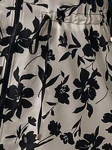 SHEIN Clasi Plus Size Floral Print Drawstring Waist Hooded Jacket, Casual For Autumn/Winter - Multicolor - View 9