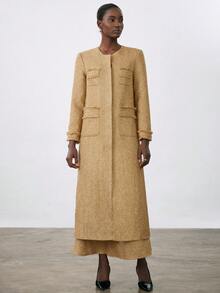 Aveloria Modichic European & American Style New Autumn/Winter Thick Knit Coat & Maxi Skirt 2 Pieces Set For Women - Multicolor - View 6