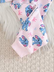 Baby Girl Snug Fit Pajama Set, Ballet Girl Knit Soft Crew Neck Long Sleeve Top And Elastic Waist Long Pants Cozy Pixies Baby Girl Set Baby Girl Stitch Pj Baby Girl Elephant Print Baby Girl Pj Set Toddler Pj Set Baby Girl Clothes Elephant Baby Girl Ocean Print Baby Girl Elephant Pajamas - Blue and White - View 6