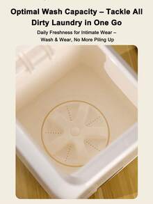 Teckwe 内衣洗衣机：半自动大容量迷你洗衣脱水机，适用于袜子和内衣 - 白色 - 查看 7