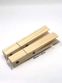 1pc Oversized Wooden Towel Rack With Hooks - Modern Farmhouse Bathroom & Laundry Room Wall Decoration - Multicolor - View 8