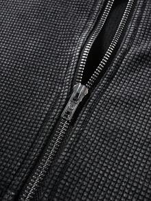 ROMWE MEN Grunge Punk Men's Casual Punk Retro Hoodie Sweatshirt, Autumn/Winter - Black - View 8