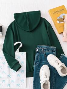 Áo nỉ màu hồng thêu nơ dễ thương dành cho bé gái tuổi teen - Màu xanh lá cây đậm - Xem 2