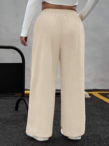 SHEIN EZwear Quần dài lưng thun co giãn đa năng cho nữ cỡ lớn, thích hợp mặc vào mùa hè, mùa thu và mùa đông - Nhiều màu - Xem 6