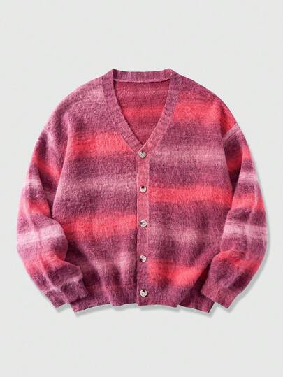 Cardigan casual à épaules tombantes dégradé pour hommes, automne/hiver