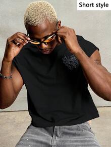 PAVTROS Manfinity Streetrush Men's Street-Style Popular INS Matching Spider Web & Heart Embroidered Top, Loose Fit, Boyfriend/Husband Gift, Anniversary Gift, 2000s Style