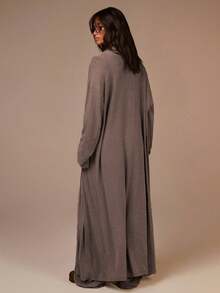 Athîral Women's Casual Solid Color Long Regular Coat, Women's Yoga Loungewear, Knitted Cardigan, Loose Knitted Cardigan V-Neck Coat, Winter Clothing; Cute Sweater, Brown Sweater, High Quality, Robe.