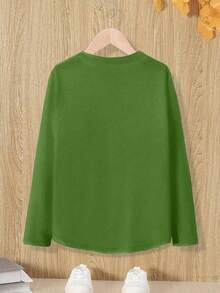 EMERY ROSE A Large-Sized Lady's Dragonfly Creative Copy Printed Casual Round-Neck Long-Sleeved T-Shirt - Green - View 2