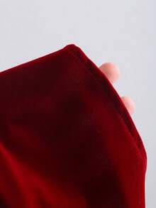 Sweetra 女士复古性感修身蝴蝶结红色优雅露肩派对连衣裙，适合春秋季和情人节穿着 - 紅色 - 查看 4