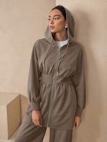 Graceveil Slimming Zip-Up Hooded Casual Long Sleeve Fashion Jacket, Autumn/Winter