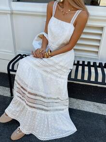 DAZY Conjunto informal de dos piezas de top de tirantes y falda para el estilo de vacaciones de verano de las mujeres - Blanco - Ver 4