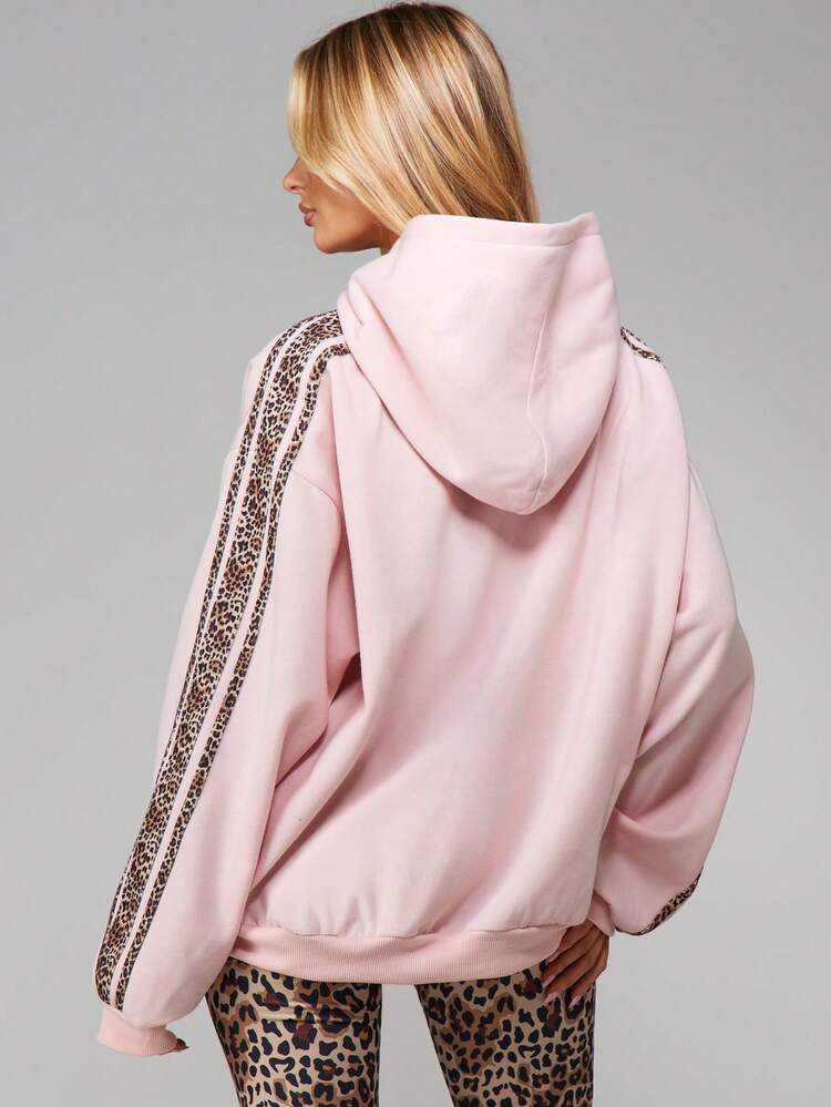 Missguided x Playboy Leopard Print Hoodie With Drawstring And Centre Pocket For Casual Streetwear