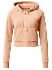 Juicy Couture Women's Full Zip Sweatshirt Apricot - Màu be - Xem 4