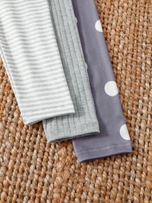 SHEIN 6pcs Young Girls Soft & Comfortable Undershirt & Pants Set, Classic Fashion Cute Stripe & Polka Dot Print, Ruffle Collar, Cuffs, Hem, Waistband Decor Kids Loungewear Kids Long Sleeve Summer Sets Linen Kids Pajama Gowns Kids Sleep Wear Kids Sleepwear Kids Pajamas