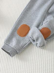 Cozy Pixies Bộ 2 áo nỉ chui đầu dệt kim họa tiết chó hoạt hình dày dặn thời trang thu đông cho bé trai kèm họa tiết tai 3D và quần nỉ cạp chun màu tương phản - Nhiều màu - Xem 7