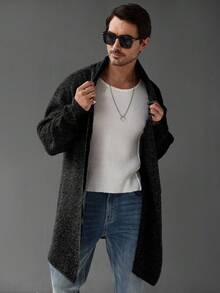 Manfinity Homme Cardigan largo de manga larga informal para hombre - Multicolor - Ver 4