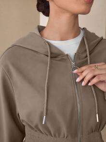 Graceveil Slimming Zip-Up Hooded Casual Long Sleeve Fashion Jacket, Autumn/Winter