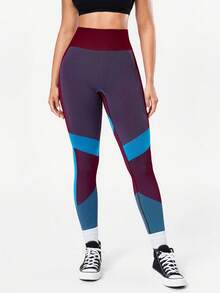 Seamluxe SHEIN Sport High Waist Slim Fit Casual Versatile Contrast Color Seamless Leggings