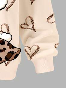 2pcs/Set Cute Rabbit & Heart Print Top, Girls Crew Neck Sweatshirt And Leggings Set, Fashionable Casual, Suitable For Autumn/Winter - Multicolor - View 3