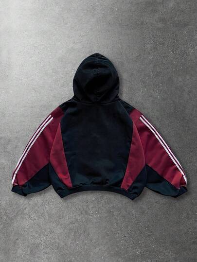Sudadera con capucha de corte holgado y bloques de color para hombre
