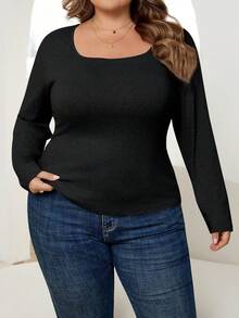 SHEIN CURVE+ 3件套大码女士休闲T恤，适合春秋季