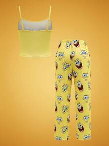 SpongeBob SquarePants | SHEIN Women Cartoon Pattern Camisole Top And Long Pants Pajama Set