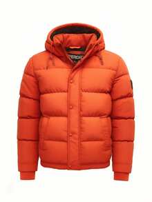 Superdry Everest Men's Short Puffer Jacket Orange - Orange - View 4