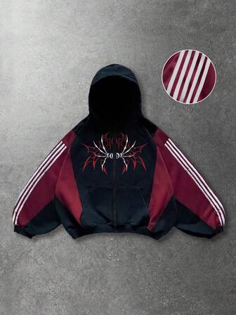 Street Life Men's Loose Fit Color Block Hoodie Sweatshirt