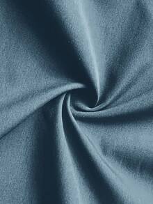 Slaydiva 优雅休闲通勤派对约会性感修身纯色灰蓝色长袖褶皱扭结前侧抽绳腰迷你衬衫裙，适合大码女装，春秋季 - 水鴨藍 - 查看 7