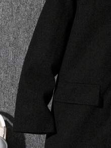 SHEIN 男童休闲日常舒适龙凤图案连帽加厚保暖中长外套