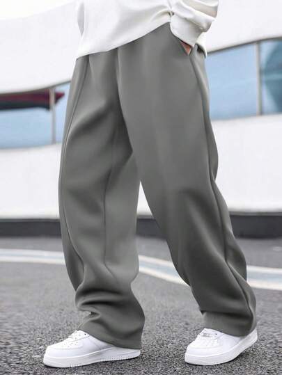 Manfinity Homme Plus Size Men's Solid Color Casual Sweatpants