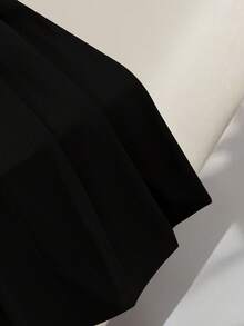 SHEIN Franclia 女士优雅珍珠缀饰领长袖连衣裙 - 黑色 - 查看 4