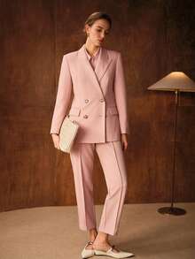 MOTF PREMIUM 女士极简双排扣西装外套