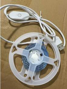 1Pc 3m Warm White Adjustable Light Strip With Touch Switch, Suitable For Bedside/Bedroom Lighting