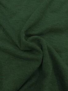 Selianne 时尚休闲镂空不对称肩部系带轻薄针织毛衣，通勤百搭 - 墨綠色 - 查看 7