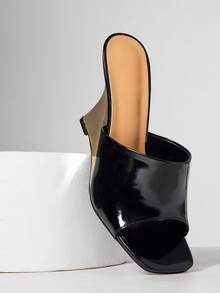 SHUZIA Sandal Wedges Wanita Elegan dan Nyaman dengan Ujung Terbuka untuk Hari Valentine - Hitam - View 6