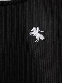 SHEIN Playful Pals 3pcs Young Boy Knitted Long Sleeve T-Shirts, Cute Embroidered Pony Design, Classic Tri-Color Combination, Suitable For Autumn/Winter Layering And Casual Daily Wear - Multicolor - View 4