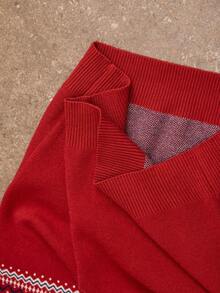 Activina Christmas Pattern Stand Collar Women's Ski Sweater Christmas Sweater Red Sweater - Red and White - View 11