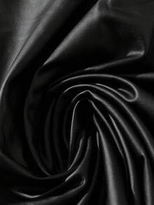 GlowEve CURVE Plus Size Solid Color Front Button Closure Skirt, Suitable For Commuting - Black - View 5