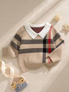 Genkimix Kids Young BoyFashionable Plaid Jacquard Knit Sweater, Long Sleeve, Autumn/Winter Boys Autumn Winter Casual Knitwear Fall Sweaters Kids Boy Sweater Plaid Boy Sweater Plaid Sweater Boy Boys Knitwear Kids Knitwear Boys Casual Sweater Winter Sweaters For Kids Knitwear Sweater Casual Sweater Kids Sweater Boy Sweater Toddler Sweater Kids Knitwear Boys Knitwear Boys Autumn Winter Casual Set Boys Knit Shirt Autumn Clothing Kids Winter Sweaters Winter Sweaters Kids Winter Sweaters Cute Sweaters 8 Years Old Boy Knitwear Boys Autumn Winter Casual Two Piece Set - Khaki - View 1