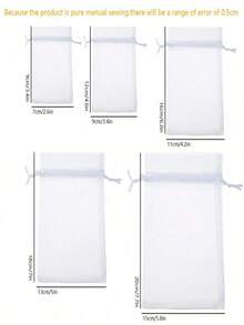50个装束口纱礼品袋 - 优雅网纱礼品袋，适用于婚礼回礼、新娘送礼会、派对装饰、珠宝包装、节日礼品包装用品 - 白色 - 查看 6