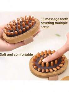 1/2 PCS Body Anti Cellulite Brush Soothing Wooden Essential Oil Spa Air Cushion Massage Hair Comb Scalp Massage Brush Body Massager - Brown - View 7