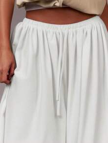 Athîral 女士松紧腰休闲灯笼裤，伞裤，休闲运动裤，秋季长裤，蓬松裤，休闲裤，外出裤，秋季女装，女士阔腿裤 - 白色 - 查看 5