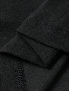 FRIFUL Women's Fashionable Elegant Lace Trim Square Neck Blouse - Black - View 3