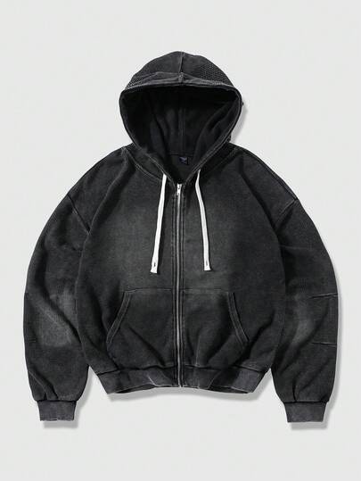 Street Life بلوزة هوديي كاجوال رجالي كلاسيكية، خريف/شتاء