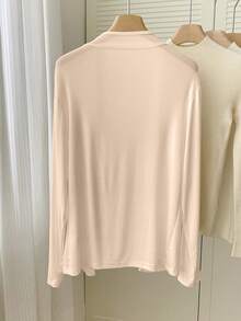 SHEIN Áo khoác nhẹ màu trơn đa năng thường ngày dành cho nữ - Màu be - Xem 2