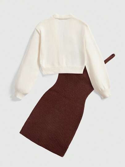 Hippie Women's Cottagecore Embroidered Cardigan Paired With Spaghetti Strap Dress