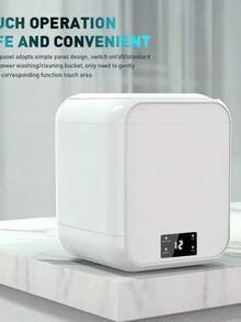 Teckwe 内衣洗衣机：半自动大容量迷你洗衣脱水机，适用于袜子和内衣 - 白色 - 查看 10