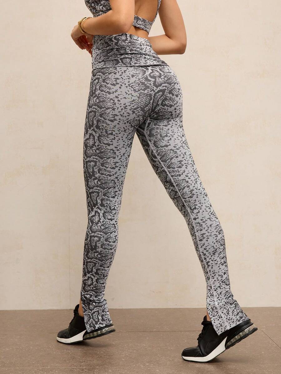 Activina 女士蛇纹印花休闲运动裤 - 淺灰色 - 查看 1
