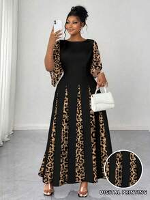 Maweii Vestido con estampado digital de leopardo para mujer, adecuado para diversas ocasiones como temporada de graduación, fiestas de regreso a la escuela, citas y uso diario. Tiene múltiples estilos que incluyen moda, elegante, casual, sexy y ropa de calle. Adecuado para otoño, invierno, primavera, verano, primavera/otoño, otoño/invierno. Vestido de manga corta, vestido casual, vestido de fiesta